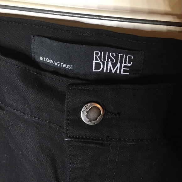 Rustic Dime Leopard Patch Black Taper Fit Jeans - Picture 3 of 6